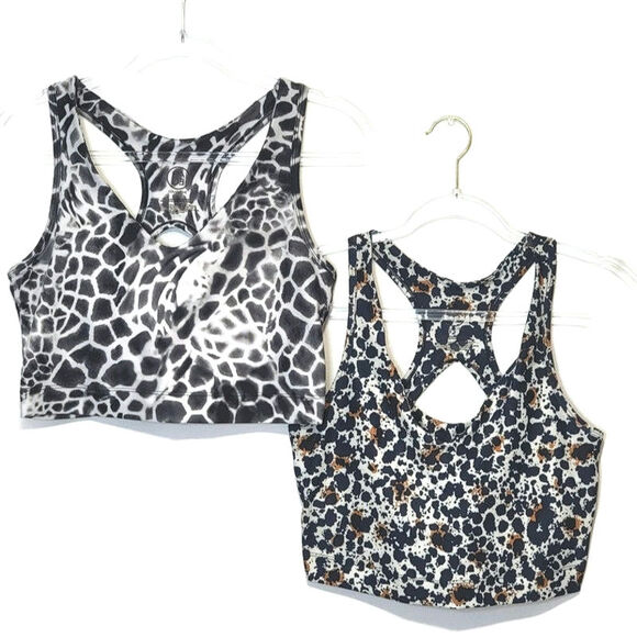 SAGE Collective Sports Bra Shelf Bra Athletic Athleisure Black and White Size L - Picture 15 of 15